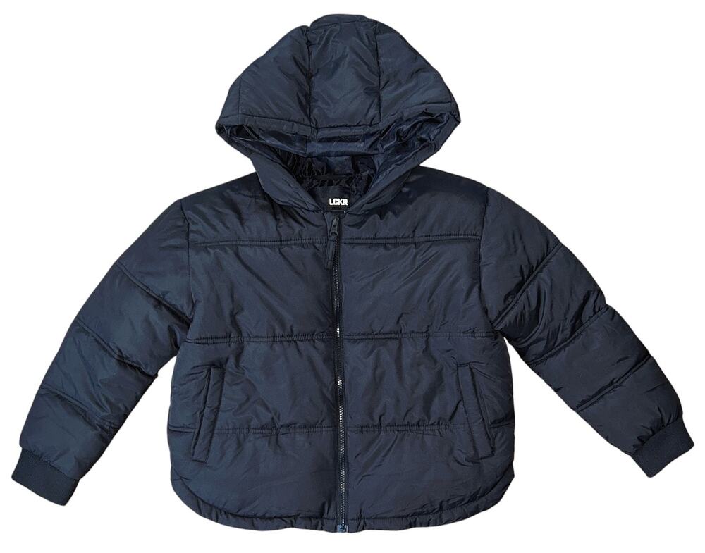 LCKR Foot Locker Black Puffer Jacket Boy's Medium